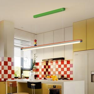 โคมไฟเพดานแบบมินิมอลทรงยาว ไฟ LED ขั้ว E27 หัวเดียว สำหรับห้องรับประทานอาหาร เคาน์เตอร์บาร์ โคมไฟเพดานทันสมัย - Product Image 3