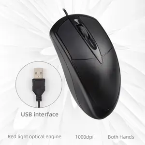 Souris photoélectrique filaire usb pour ordinateur de bureau, prix de gros