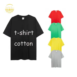 Camiseta personalizada em branco 100% algodão com estampa de desenho redondo de grandes dimensões