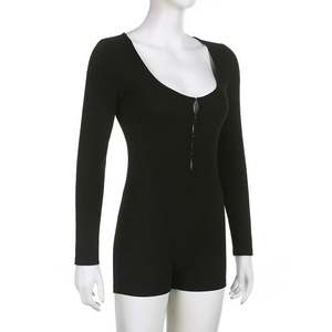 Printemps 2025 femmes nouvelle Robe Sexy dentelle Patchwork simple boutonnage à manches longues combinaison mode femmes combinaison - Product Image 1