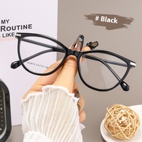 Nouveau rétro TR90 Prescription lunettes oeil de chat W9016BL solide diamant forme de visage à la mode Internet célébrité sans maquillage Option pour