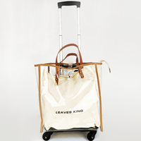 Usine chinoise personnalisée avec 5 roues extérieures et sacs à bagages pliables réutilisables en PVC chariot à bagages de voyage
