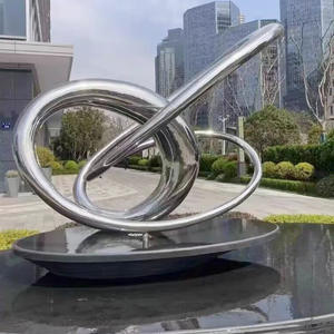 カスタマイズされた大型屋外抽象アートデコレーション鋳造ブロンズグローブ彫刻ツイスティサークル金属彫刻 - Product Image 2