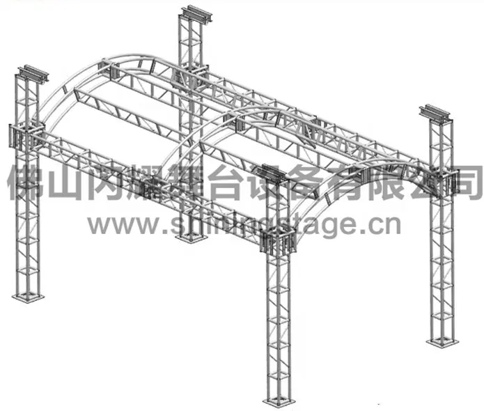 Di alta Qualità Ed A Buon Mercato 400x400 millimetri di Alluminio Perno Arco Traliccio/La Curva del Tetto Uesd Per Mostre E le varie Attività Truss