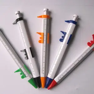 新款设计多功能球塑料游标卡尺塑料创意花式圆珠笔标尺钢笔库存