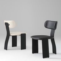 Chaise de salle à manger minimaliste de style italien en cuir pleine fleur avec capacité de charge de 500 kg, siège rembourré doux, design moderne pour la maison et l'hôtellerie