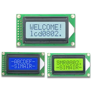 LCD pabrik 0802 0802B 8x2 modul LCD putih abu-abu biru hijau kuning 0802 58x32MM tampilan LCD karakter STN