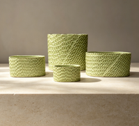 Jardinières d'extérieur, pots de fleurs uniques, pots en céramique ronds personnalisés, grand vase moderne avec trou de drainage pour la maison