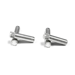 Goupilles de centrage cylindriques moletées en aluminium personnalisables, certifiées ISO, diamètre de tête 5 mm, tête personnalisable - Product Image 1
