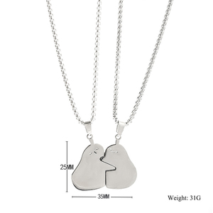 Personalità personalizzata simpatico animale Puzzle ciondolo in acciaio inox coppia collana di corrispondenza per gli <span class=keywords><strong>amanti</strong></span> <span class=keywords><strong>e</strong></span> gli <span class=keywords><strong>amici</strong></span> amore abbraccio collana - Product Image 6