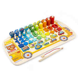กระดานลอการิทึมเบ็ดตกปลา6-in-<span class=keywords><strong>1</strong></span>ไม้ P.<span class=keywords><strong>65</strong></span>สำหรับเด็กที่มีการจับคู่รูปทรงตัวอักษรและตัว<span class=keywords><strong>เลข</strong></span> - Product Image 1