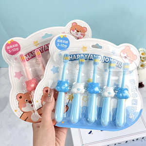Mini brosse à dents pour enfants en forme d'ours, lot de 5, poils doux, pour les 3-10 ans, usage domestique - Product Image 1