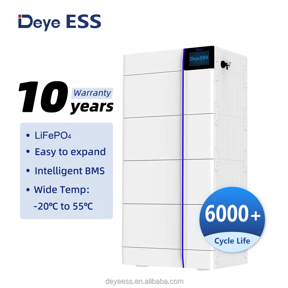 Deye ESS GB-L แบตเตอรี่ LiFePO4แรงดันสูงแบตเตอรี่เก็บพลังงานแสงอาทิตย์ขนาด102.4โวลต์40Ah สำหรับใช้ในบ้าน