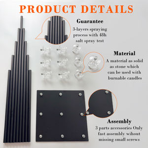 Candelabros de Metal Negro de 9 Brazos <span class=keywords><strong>para</strong></span> Centros de Mesa de Boda, Decoración, Portavelas <span class=keywords><strong>para</strong></span> Bodas - Product Image 3