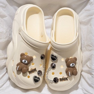 Zuecos de Plataforma EVA para Mujer, Suela Gruesa, Aumentan la Altura, Sandalias de Playa de Verano con Decoraciones de Dibujos Animados a la Moda, Talla Adulto - Product Image 3