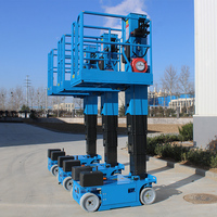 Plateforme de travail en hauteur à élévateur vertical, nacelle élévatrice automotrice à mât unique, échafaudage, élévateur de personnel en acier inoxydable électrique 10m