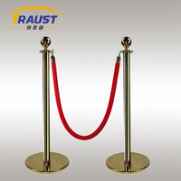 Traust Gold VIP Red Carpet Events Crowd Control Stütze Metall pfostens tangen Samts eil barriere Edelstahl kugel oberteil 955mm