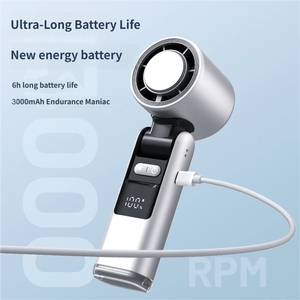 พัดลมมือถือความเร็วสูงขนาดเล็ก 3600mAh ชาร์จซ้ำได้ พัดลมไฟฟ้าทำความเย็น พร้อมปรับระดับความแรงได้ <span class=keywords><strong>100</strong></span> ระดับ พัดลมพกพาขนาดเล็กแบบชาร์จไฟได้ - Product Image 5