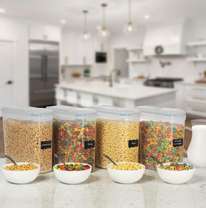 अनाज भंडारण कंटेनर वायुरोधी खाद्य भंडारण कंटेनर 4L(135oz) -बड़े रसोई भंडारण कीपर-आसान डालने का कार्य ढक्कन - Product Image 6