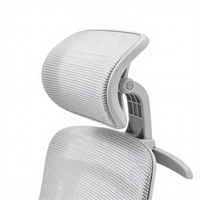 Chaise de bureau exécutive ergonomique moderne entièrement rembourrée en tissu maillé, pivotante à 360°, réglable en hauteur, avec repose-pieds