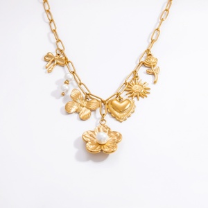 Collar de Cadena Hecho a Mano con Eslabones, Color Oro 18K, Accesorio de Lujo de Alta Gama para Mujer, No se Desvanece, Ideal para Fiestas, Accesorio para Clavícula - Product Image 5