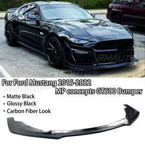 Para Ford Mustang MP Concepts GT500 2015-2020, Parachoques Delantero, Divisor de Labio de Parachoques, Difusor, Spoiler, Aspecto de Fibra de Carbono Negro Mate - Product Image 1