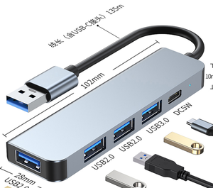 SYONG 5 合 1 USB 集线器，带 4K HDMI、100W 电源端口 USB C 适配器多端口适配器，USB C 集线器适用于笔记本电脑 <span class=keywords><strong>MacBook</strong></span> iPad Pro - Product Image 1