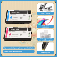 Cartucho de Tinta Compatible Wiseprint DYE para Impresora de Etiquetas a Color Industrial Afinia L502 Duo L502, Juego de Cartuchos de Tinta Pigmentada CMYK