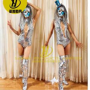Body miroir scintillant <span class=keywords><strong>Disco</strong></span> Ball Glitter Sexy Man Stage Show Dance Costume - Product Image 6