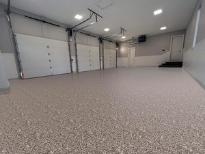 LSY 2:1 100% Solides <span class=keywords><strong>Époxy</strong></span> Barrière Contre l'Humidité et les Vapeurs (MVB) avec des Flocons de Mélange Creekbed de 1/4 po pour les Sols en Béton de <span class=keywords><strong>Garage</strong></span> - Product Image 4