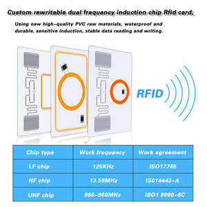 재기록 LF + UHF 듀얼 주파수 Rfid 카드 Hf 125khz + 915mhz Nfc 카드 스마트 잉크젯 Pvc 카드 - Product Image 6