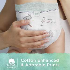 Lot de 52 couches pour bébés 100 % coton pur, taille 4, hypoallergéniques, non parfumées, tissées, protection renforcée, vente en gros - Product Image 6