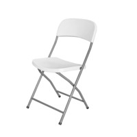 Chaises et table pliantes modernes, robustes, portables, en plastique et métal blanc, pour événements et mariages, vente en gros à prix abordable