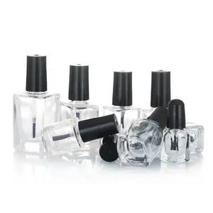 New Design Empty 10ML Luxury Glass Nail Polish Bottle Square Nail Polish Bottle With Brush Packing