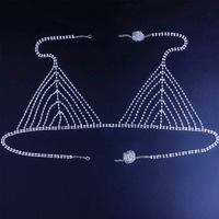 Ensemble de bijoux Sexy en cristal avec chaîne, sous-vêtements, string avec strass