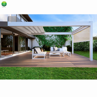 Auvent de pergola électrique, cadre en aluminium, toit rétractable en PVC, auvent de jardin extérieur, auvent mural moderne, protection solaire
