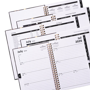 Agenda Settimanale A5 2026-2027 Spirale Celeste con Farfalle Notturne, Rilegatura a Spirale Dorata, in Inglese, Pronta Consegna - Product Image 3