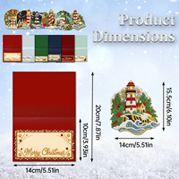 Kit de 6 cartes de vœux de Noël pliables 3D à peindre au diamant, avec perles et strass, faites à la main, pour les fêtes