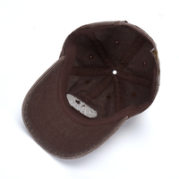Casquette de baseball unisexe réglable en coton délavé brodé vintage, style vieilli, couleur kaki, pour femmes et hommes, idéale pour le sport et la protection solaire.