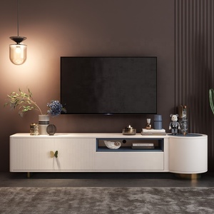New Design Flatette Furniture Designs Two Meter Living Room <strong>White</strong> Display Modern <strong>TV</strong> <strong>Stand</strong> - Product Image 2