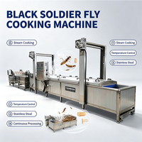 Productielijn voor de verwerking van zwarte vliegen, sortering, dubbele reiniging, koken, koelen, luchtdrogen, sedimentatiegraad 100%