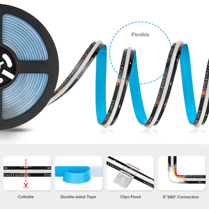 Tira de Luces LED RGB IC COB de 12 V con Conectividad USB, Control Remoto Inteligente, Clasificación IP20 para Decoración de Ambiente en Interiores y Jardines - Product Image 5