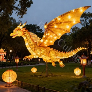 Große goldene Drachenförmige Laterne, energiesparendes Licht, wiederverwendbar, wasserdicht, für Laternenfest, chinesisches Neujahr, Weihnachten - Product Image 2