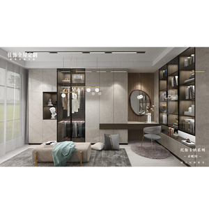 ตู้เสื้อผ้าไม้สไตล์โมเดิร์น ชุดเฟอร์นิเจอร์ห้องนอน ตู้เสื้อผ้าบานเลื่อนสำหรับบ้าน - Product Image 6