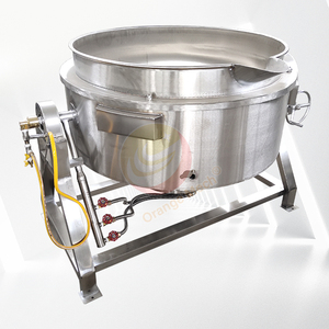 Marmite de cuisson inclinable à double enveloppe avec turbine mélangeuse en acier inoxydable pour la cuisson des sauces - Product Image 5