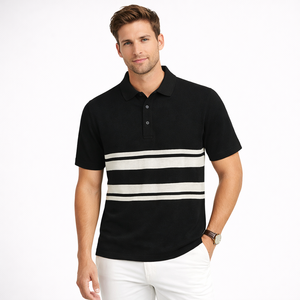 <span class=keywords><strong>Polo</strong></span> pour homme de luxe de haute qualité, extensible dans 4 directions, <span class=keywords><strong>noir</strong></span>, 95% coton, <span class=keywords><strong>5</strong></span>% élasthanne, <span class=keywords><strong>logo</strong></span> brodé personnalisé - Product Image 1