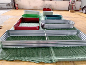 <b>Rectangle</b> Outdoor Galvanized Metal <b>Planter</b> Raised Garden Beds With Bottom for Gardening Vegetables Flower - Product Image 3