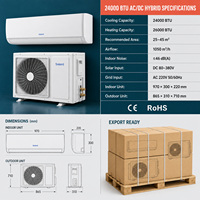 Solar Mini-Split Klimaanlage 24000 BTU Hybrid-Inverter Heiz- und Kühlsystem Komplettset mit Solarpanel für Hotel- und Gewerbenutzung