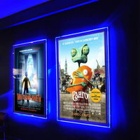 Cadre d'affichage mural LED personnalisé pour publicité cinématographique, boîte à lumière LED en aluminium décorative ultra-mince et étanche