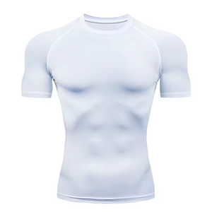 Camiseta deportiva de compresión de alta calidad para hombre, de secado rápido, transpirable, de manga corta, para correr y gimnasio. - Product Image 4